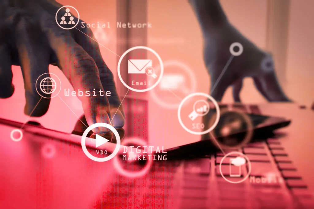 Digital marketing services including SEO, social media, and online advertising